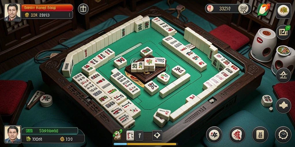 Screenshot utama 33ZK yang menunjukkan keseruan gameplay Mahjong.