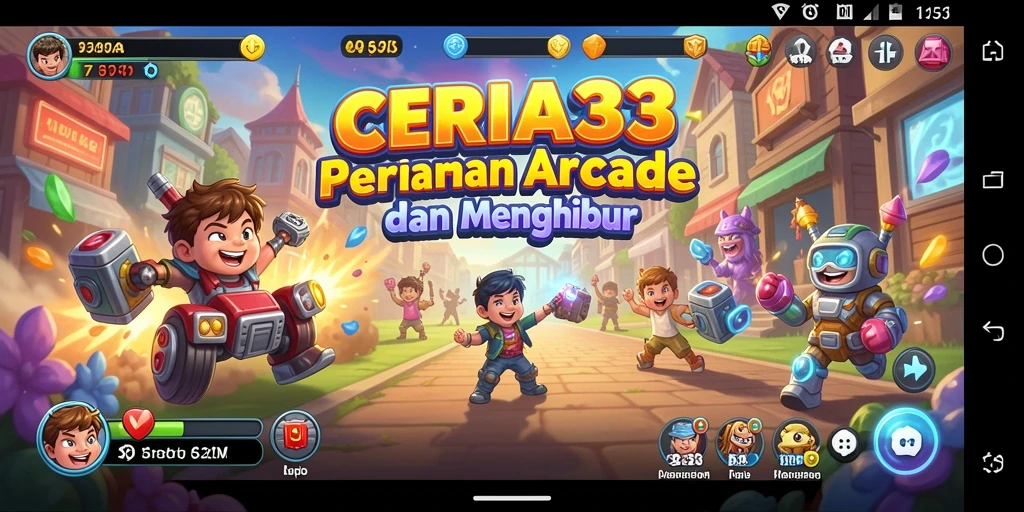Tampilan gameplay CERIA33 yang dinamis dan penuh warna.