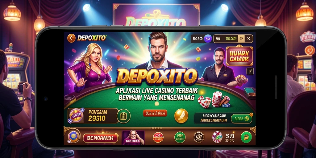 Skrinsut gameplay DEPOXITO yang menunjukkan dealer langsung dan suasana permainan Live Casino.