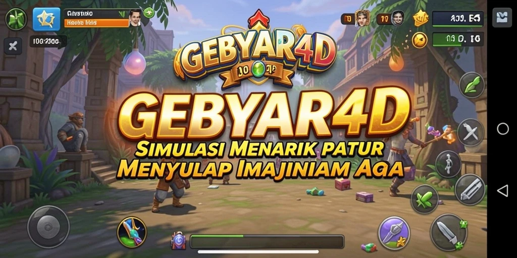 Screenshot utama GEBYAR4D menampilkan gameplay simulasi yang interaktif dan menyenangkan.