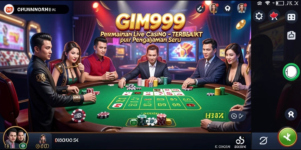 Tampilan menarik dari gameplay Live Casino di GIM999.