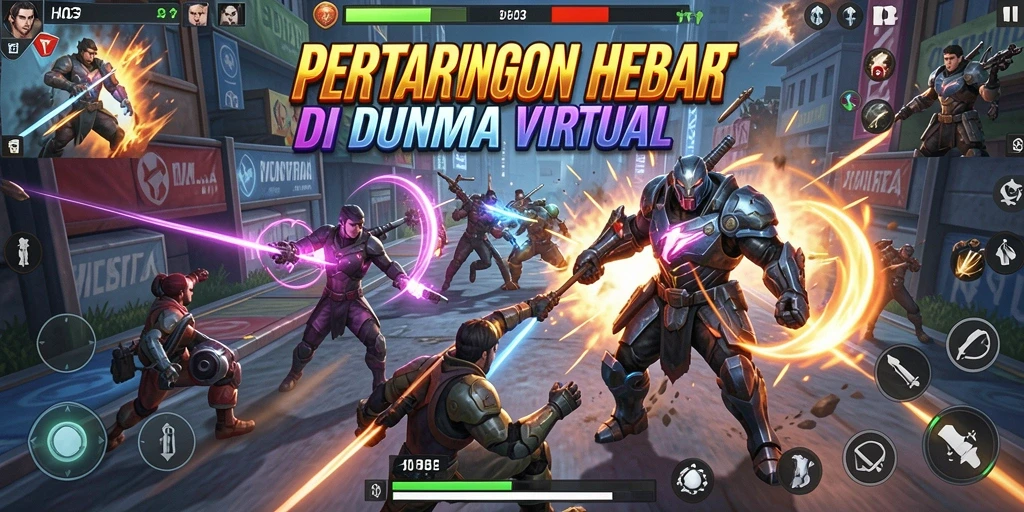 Screenshot utama HO3 menampilkan pertarungan seru dengan karakter yang dinamis.