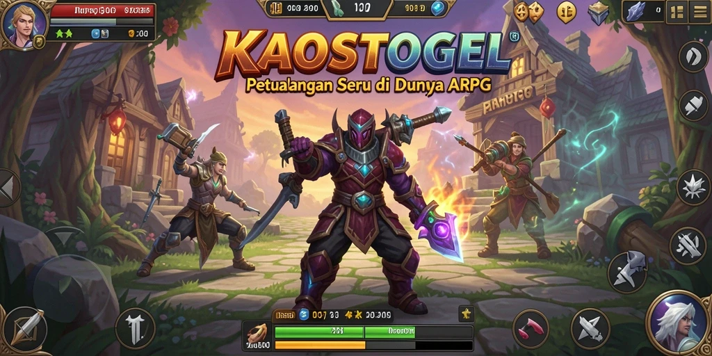 Screenshot gameplay KAOSTOGEL menampilkan tindakan epik dalam dunia ARPG.