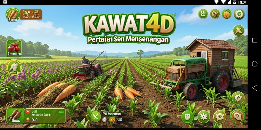 Screenshot KAWAT4D menunjukkan suasana lahan pertanian yang menawan.