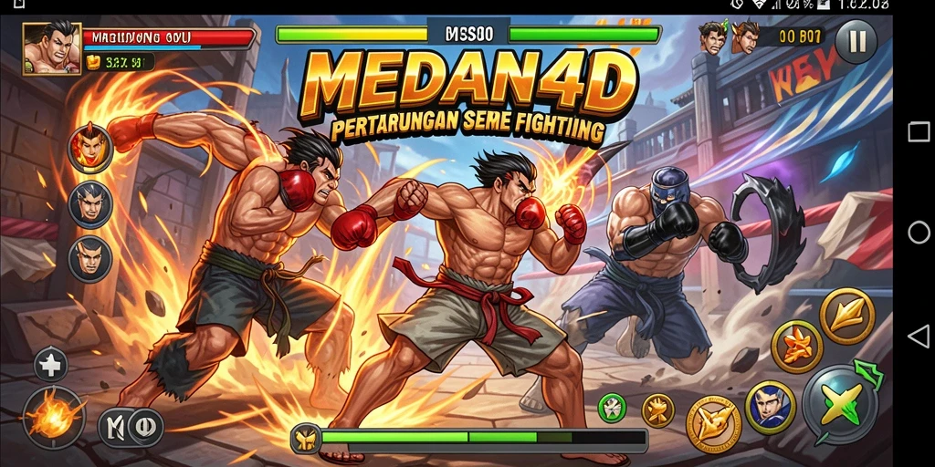 Tampilan gameplay menarik dari MEDAN4D dengan aksi pertarungan yang seru.