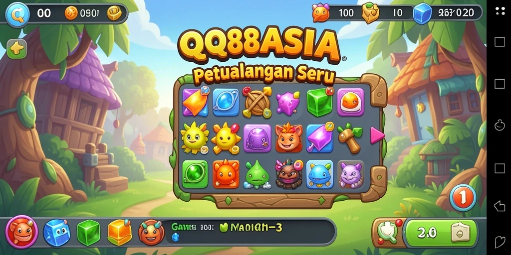 Tampilan gameplay seru di QQ88ASIA dengan karakter warna-warni.