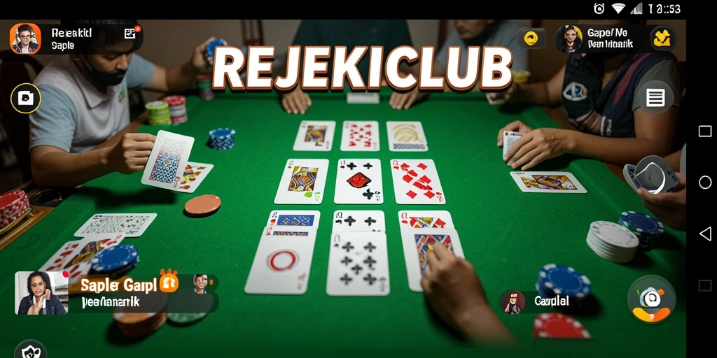 Screenshot gameplay dari REJEKICLUB yang menunjukkan momen seru bermain Gaple.