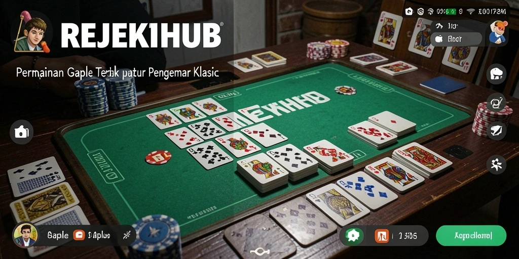 Tampilan seru dari gameplay Gaple di REJEKIHUB.